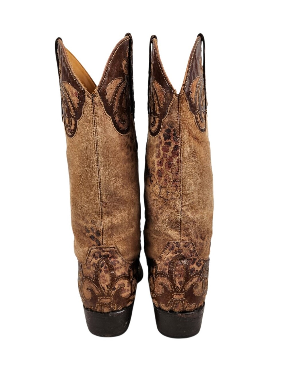 Old Gringo Linda L1025-4 Leather Cheetah Brown Tan Western Boot Womens Size 7.5B - Picture 10 of 14
